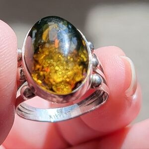Sterling silver amber ring